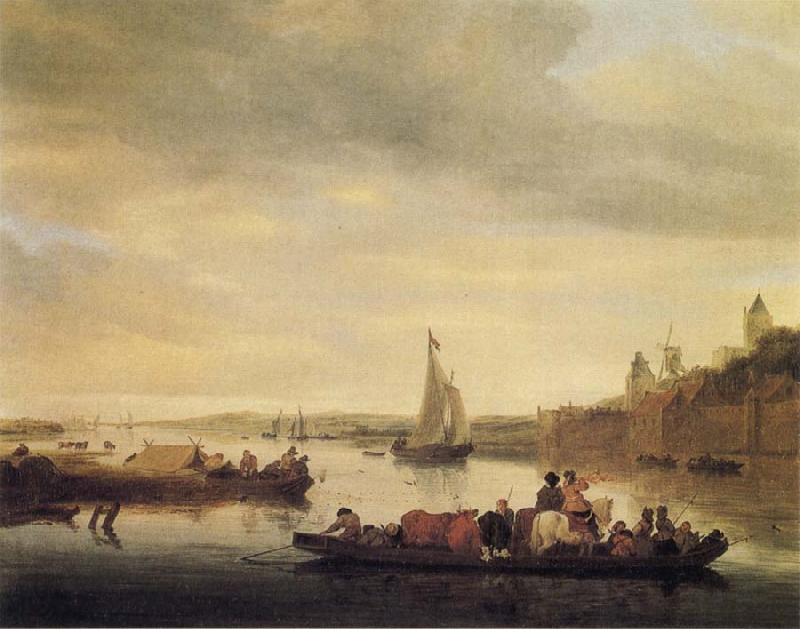Saloman van Ruysdael The Crossing at Nimwegen oil painting image